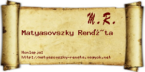 Matyasovszky Renáta névjegykártya